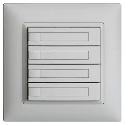 Pulsante KNX RGB INC EDUE FMI, 250mW, s.LED, c.carta, 4×pulsante, 1×tasto, grc 