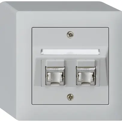 Prise AP kallysto cat.6 2RJ45/s gris clair 