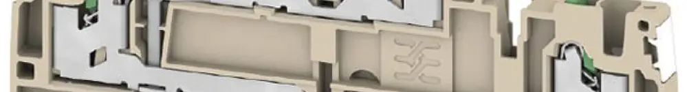 Durchgangs-Reihenklemme S2T 2.5 VL DL 2.5mm² 22A 800V SNAP IN 2×2 TH35 beige 