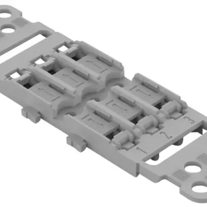 Adattatore di fissaggio WAGO con scarico di trazione 6×4mm² a vite grigio 
