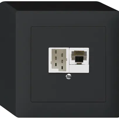 Boîte AP kallysto 1×RJ45u+1×TT83 noir 