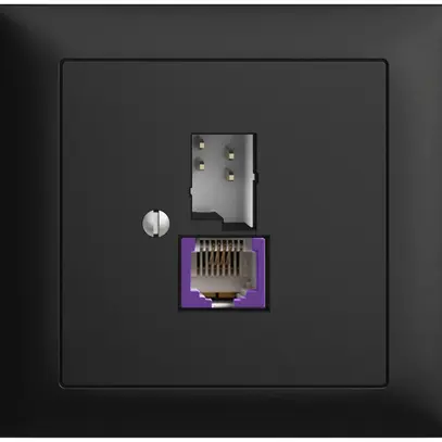 Prise INC T+T 6P/1×RJ45 DSL-à large bande EDIZIOdue noir 