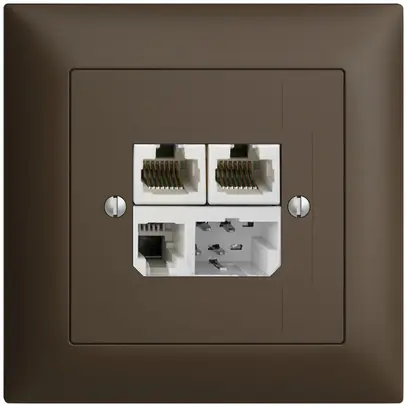Scatola INC T+T/2×RJ45/RJ11/u ADSL ITplus EDIZIOdue coffee 