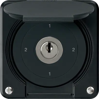 Interruttore a chiave INC robusto IP55 con copertura S3/1P nero combinazione 