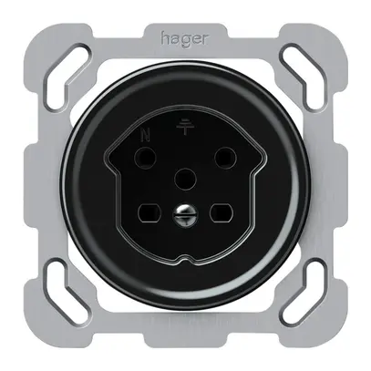 Presa INC origin 1×tipo 15 10A 230V 77×77mm nero 