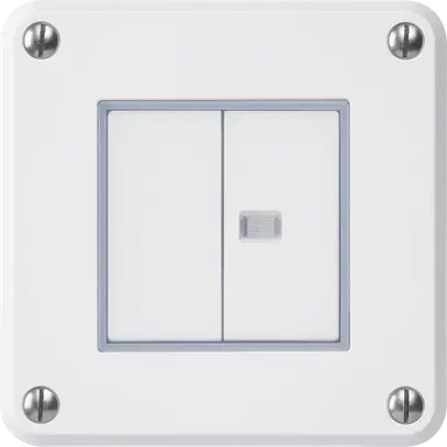 Contact à poussoir ENC robusto IP55 2×1P blanc 1×lumineux pour combinaison 