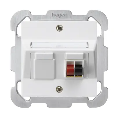 Prise ENC audio kallysto 1×blanc borne à étrier 1 haut-parleur plaque fixation 