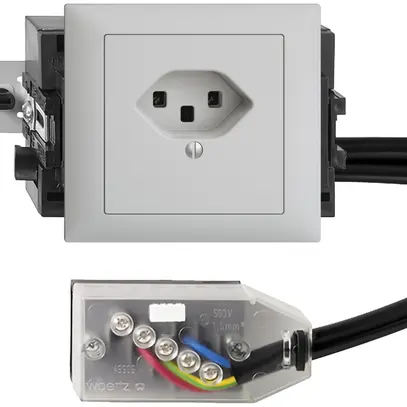 Prise INC EDIZIOdue T23 L1 gris clair, 49…69mm pour câble Technofil 