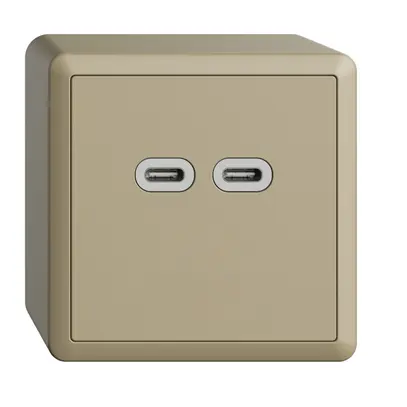 Prise AP USB 18W 2×type C Feller EDIZIOdue FX54 230V 3600mA sand 
