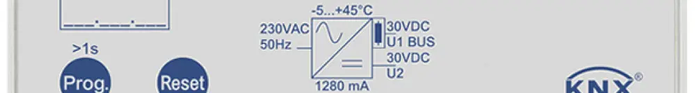 REG-Spannungsversorgung KNX MDT STC-1280.01 30V 1280mA 1 Linie 1 Drossel 6TE 