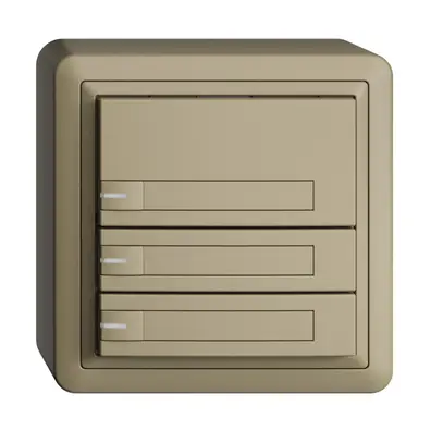 Poussoir KNX RGB AP EDUE, 250mW, a.LED RGB, a.papier, 3×poussoir, 1×touche, sa 