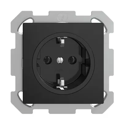 Prise SCHUKO ENC EDIZIOdue FM, 16A, 250VAC, L+N+PE noir 
