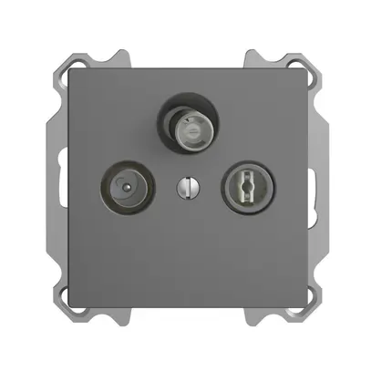 Presa antenna INC SAT DB52 EDIZIOdue grigio scuro con IEC/F 