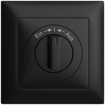 Frontset EDIZIOdue Ein->I<-Aus schwarz 88×88mm für Schwenktaster 