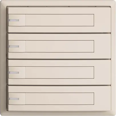 Poussoir KNX RGB EDUE, 250mW, a.LED RGB, a.papier, 4×poussoir, 1×touche, crema 