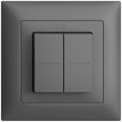 Poussoir RF EnOcean Feller EDIZIOdue FMI, 4K/2T, sans piles, gris foncé 