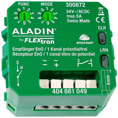 Attuatore-commutatore RF INS ALADIN EnO 1 canale multifunzione 24V/5A 