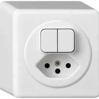 Combinazione AP basico 2×AR/1L +tipo 13 bianco 