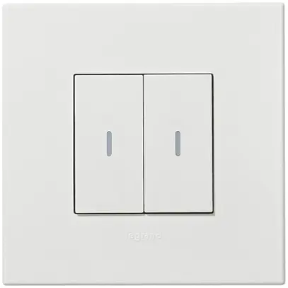 Interrupteur à poussoir double AP ARTEOR, blanc 