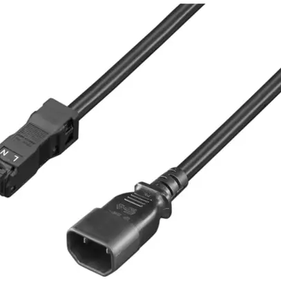 Câble de raccordement Rittal DK 7859.020 C18/fiche d'appareil IT 2P PVC noir 2m 