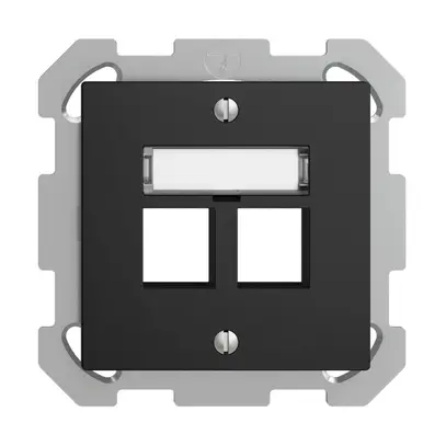 Kit montaggio ENC EDIZIOdue FM, uscita dritta, per 2×Keystone, nero 