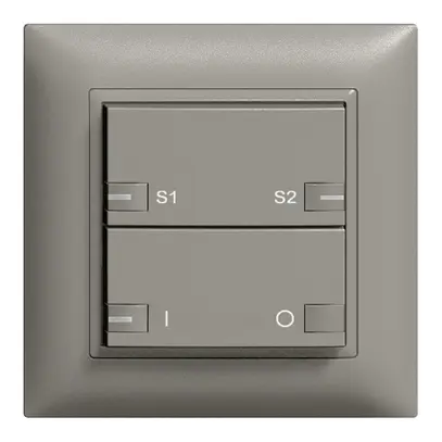 Poussoir ENC ZEP ON-OFF scène 1c/2t avec LED EDIZIOdue gris foncé 