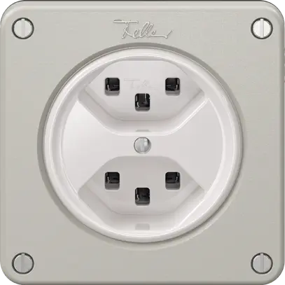 Steckdose NEVO, 2×T23, lichtgrau 