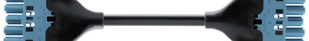 Câble de connexion Woertz 49345/C2 5×2.5mm² 250V 20A 4m bl prise-fiche Cca 