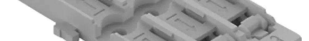 Befestigungsadapter WAGO ohne Zugentlastung 6×4mm² Schraubbefestigung grau 