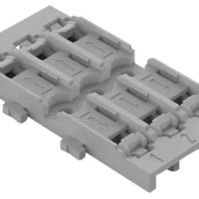 Befestigungsadapter WAGO ohne Zugentlastung 6×4mm² Schraubbefestigung grau 