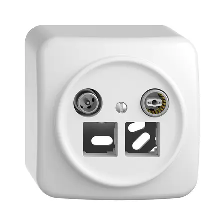 Prise multimédia AP Sdue QX.54 EASYNET 11dB, p.2×RJ45 S-One, blanc 