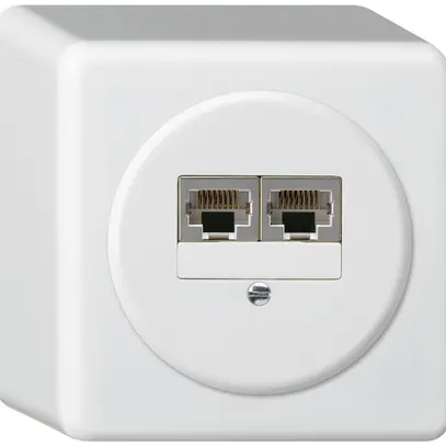 Scatola di raccordo AP basico 2×RJ45s bianco parallelo 
