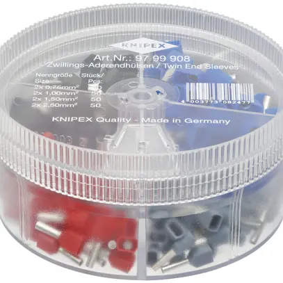 Assortimento capicorda KNIPEX con 200×capicorda Twin isolati 
