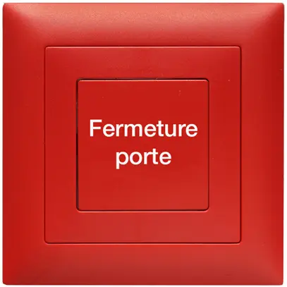 Pulsante INC BSW 7564.UP-TEXT-F, 1C 10A/250VAC, Edue, rosso "Fermeture porte" 