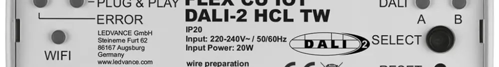 Appareil de commande LEDVANCE HCL TW IP20 220…240V DALI 91×106×62mm 