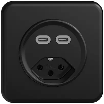 UP-USB-Ladesteckdose STANDARDdue SNAPFIX® USB C+C/T13 3A 230V AC sz 