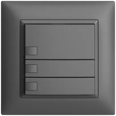 Poussoir univ. ENC 3×1t bornes enf. EDIZIOdue gris foncé, sans LED 