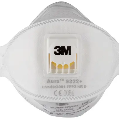 Maschera di protezione 3M Aura 9322+ classe FFP2 NR D 10 pezzi 