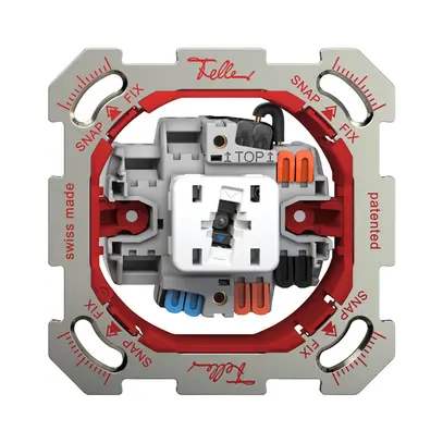 Interruttore a pulsante luminoso INC Feller SNAPFIX® 3/1L lent.lat.KS bl 