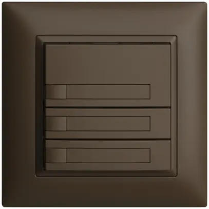 Poussoir ENC KNX 3× EDIZIOdue coffee RGB sans LED avec insert papier 