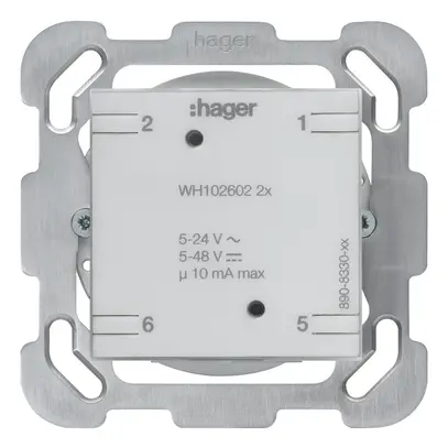 Intérieur pour poussoir universel 2× Hager sans LED montage F 