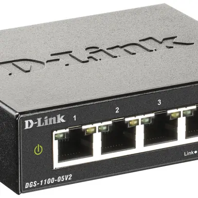 Switch D-Link DGS-1100-05V2/E, 5-port smart managed Layer2 Gigabit 
