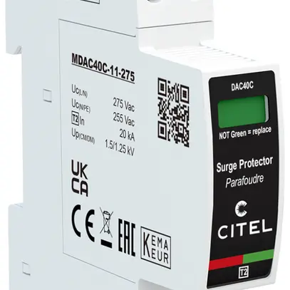 Parasurtension Citel DAC40CS-11-275, type 2, 2 pôles 