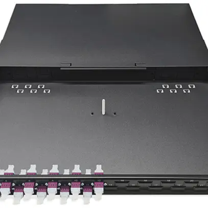 Breakoutbox 19" Dätwyler OV-SO 12×LCD/PC violet OM4 décalé 1UH noir 