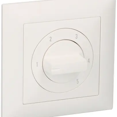 Interruttore graduato INC EDUE, 20A, 2P, 88×88mm, 4×60°, 1-2-3-4-5, bianco 
