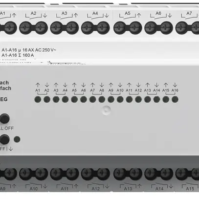 Attuatore di commutazione 16×/avvolgibili 8× AMD Comfort, 4mA, 250V, 16A, 8UM 