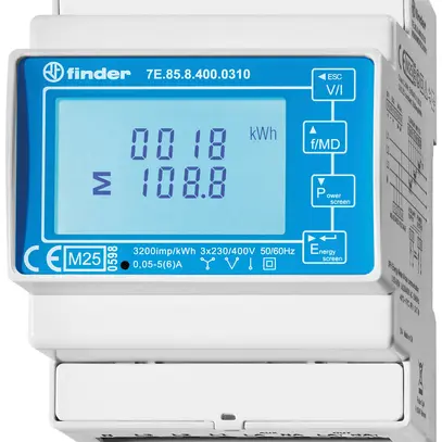 Contatore d'energia AMD FINDER 7E.85 3LN indiretto 1A M-Bus S0 MID 
