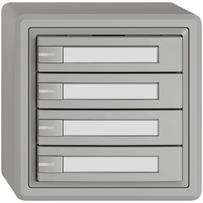 Pulsante universale AP EDIZIO.liv UNI SNAPFIX® 5…48V c.LED 4× com.1T targ.grc 
