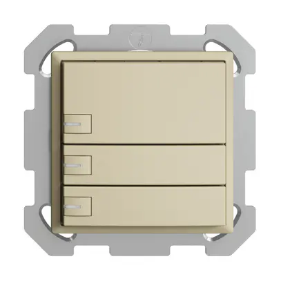 Poussoir KNX RGB ENC EDUE, 250mW, a.LED RGB, 3×poussoir, comm.1×touche, van 