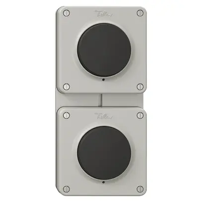 Combinazione NUP NEVO, 2×interruttore a pulsante schema 3/1L, grigio chiaro 